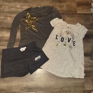 Girls 3 Piece Lot. Size 8 Justice & boutique